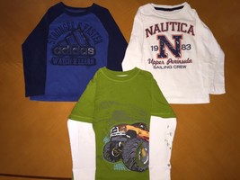 Lot of 3 Baby Boys Toddlers Adidas Nautica Circo Long Sleeve Shirts XS 4... - $14.84