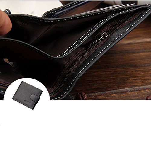 2 ID Window bifold Snap Closure Wallet With Coin Purse Zipper Pocket For Men - Wallets