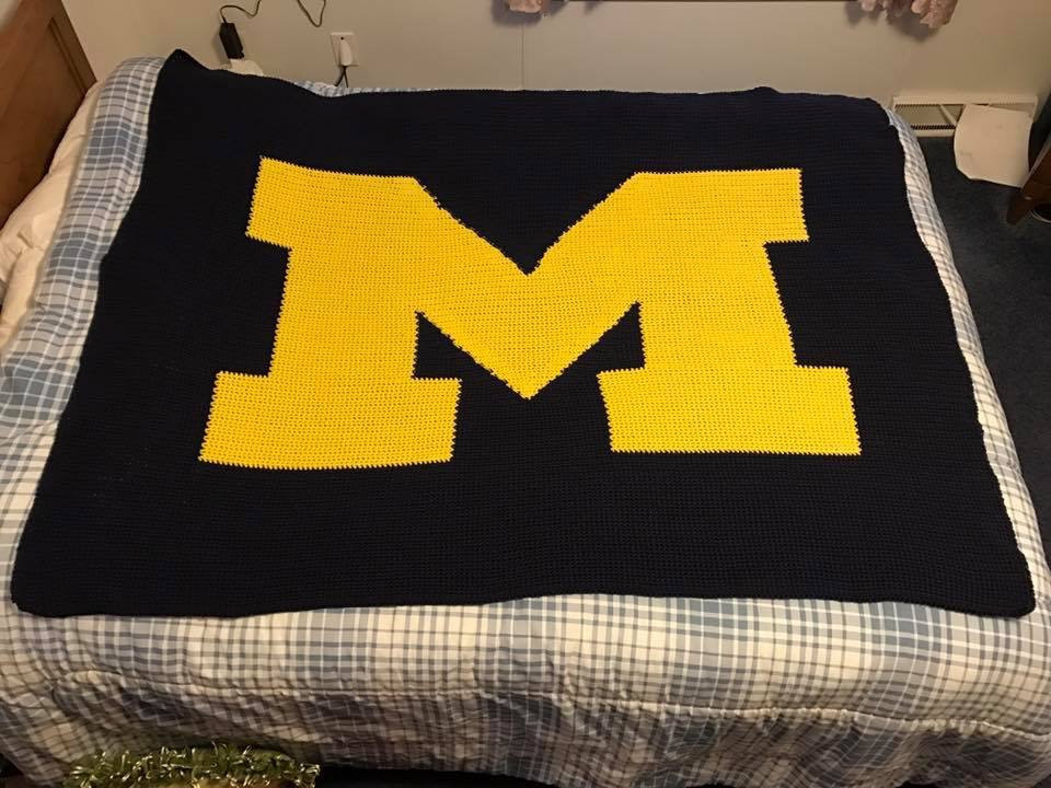 University of Michigan - Crochet Blanket Pattern - Afghan Graphghan ...