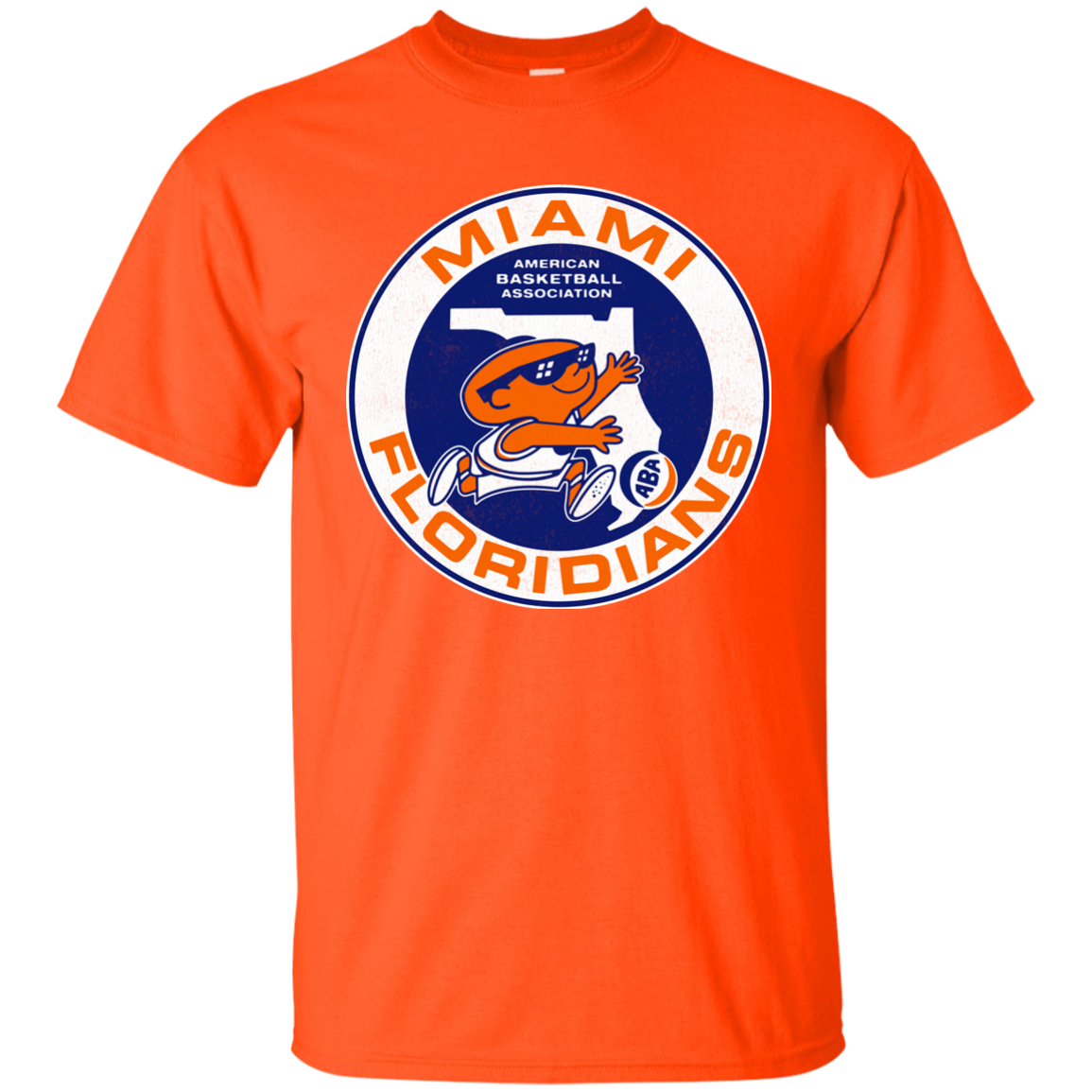 Miami Floridians, Retro, ABA Basketball, Throwback T-Shirt - Orange - T ...