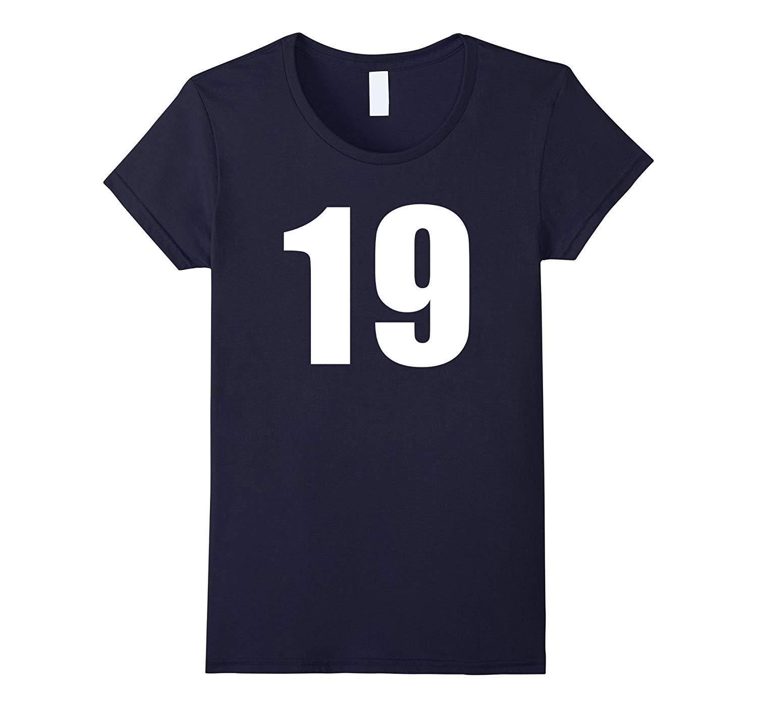 New Tee Sports Number 19 Baseball Football Soccer Basketball Tee