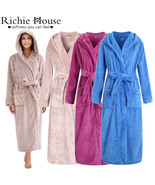 RH Robe Bath Plush Women&#39;s Fleece Long Hooded Luxury Soft Spa Bath Coat ... - $46.99