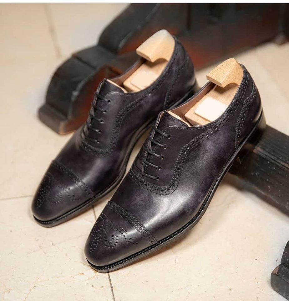 Handmade Best Black Oxfords Leather Dress Custom Made Shoes For Men ...