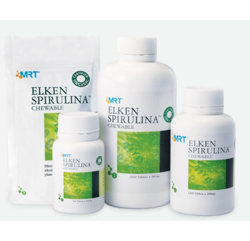 Elken Spirulina 100% Organic, Natural, & Alkaline for Balanced Nutrition 300Tab