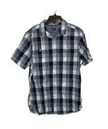 The North Face Mens SS Shirt Size Large Blue White Check Cotton Stretch ... - $23.75