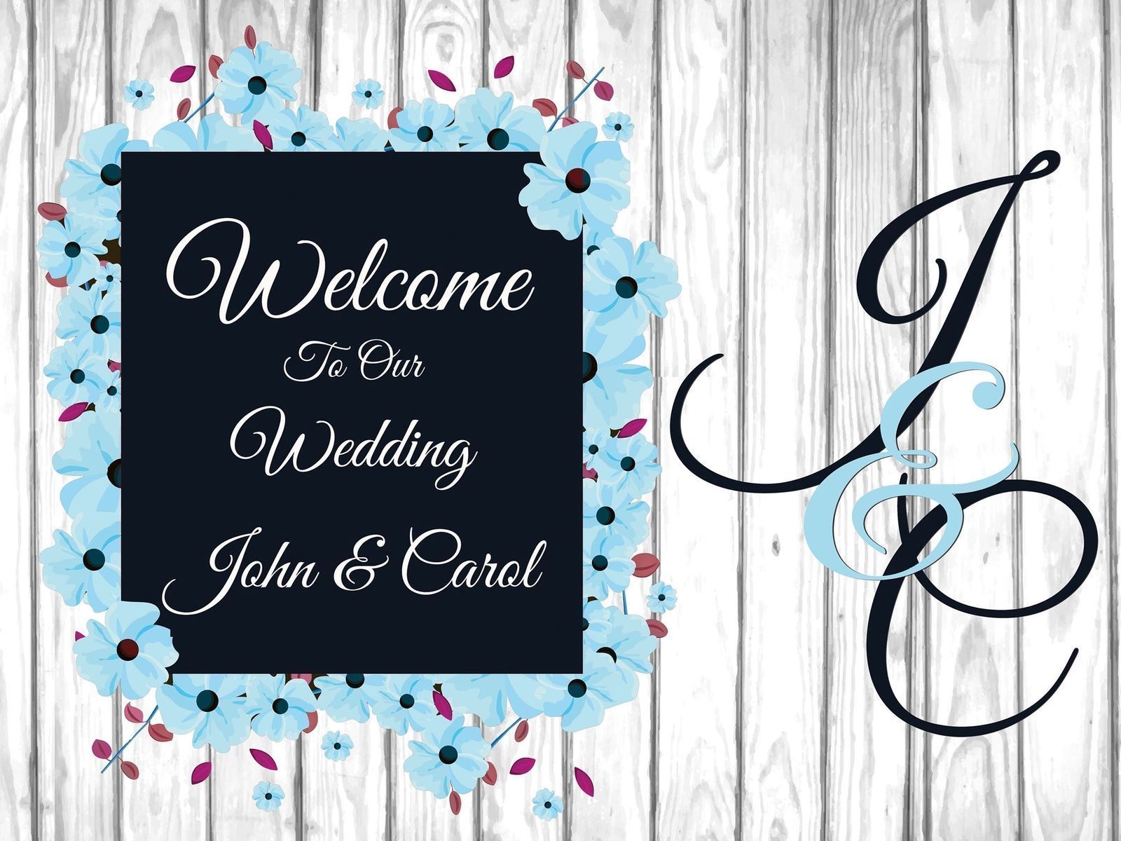 Floral Wedding Poster Wedding Reception Decoration Customized Poster ...