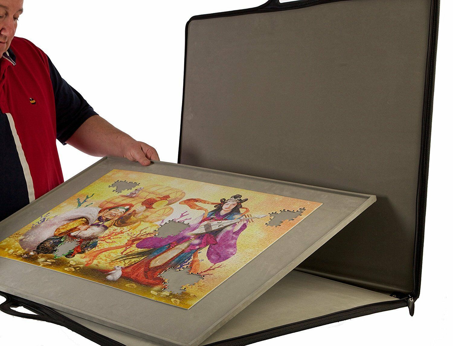 Jigsaw Puzzle Case Table Storage up to 1500 Pieces Carry Safe Tray