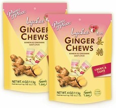 5 Pack Prince Of Peace Gingerlychee Chews Candy Sweet & Spicy Chewy Organic - $24.75