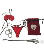 Jolie Lingerie 5 Piece Fantasy, Roleplay, Cuffs, Bachelorette, Whip Set - $23.95
