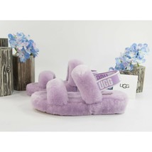 UGG Fluff Oh Yea Lilac Purple Sheepskin Fur Slippers Slides Sandals Sz 8 NIB - $118.31