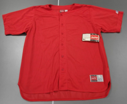 Rawlings Baseball Jersey T Shirt Button Front Short Sleeve Sports Uniform Team - $12.78