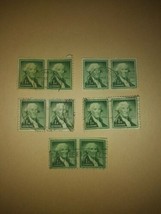 Lot #1 10 Washington 1954 1 Cent Cancelled Postage Stamps Vintage VTG USPS... - $22.76