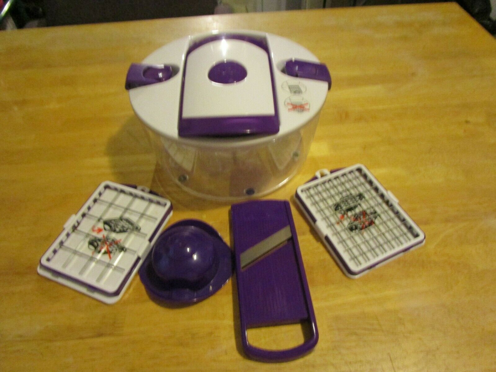 Genius Salad Chef Chopper Food Prep System 7 Piece Set PurpleEUC Slicers