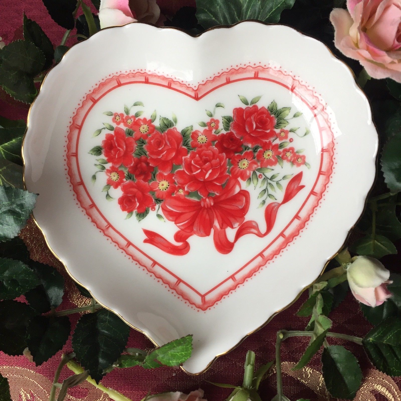 Vintage Lefton China Heart Shaped Candy Dish and 50 similar items