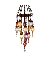 JK036 Turkish Ottoman Murano Glass Chandelier Lamp   - $1,879.99