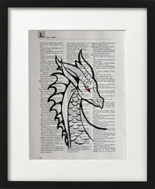 DRAGON Dictionary Art Print  Page Wall Decor Home Office Decoration - $4.94