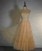 Princess Long Tulle Skirt Outfit Tiered Sparkle Tulle Skirt High Waist Plus Size image 13