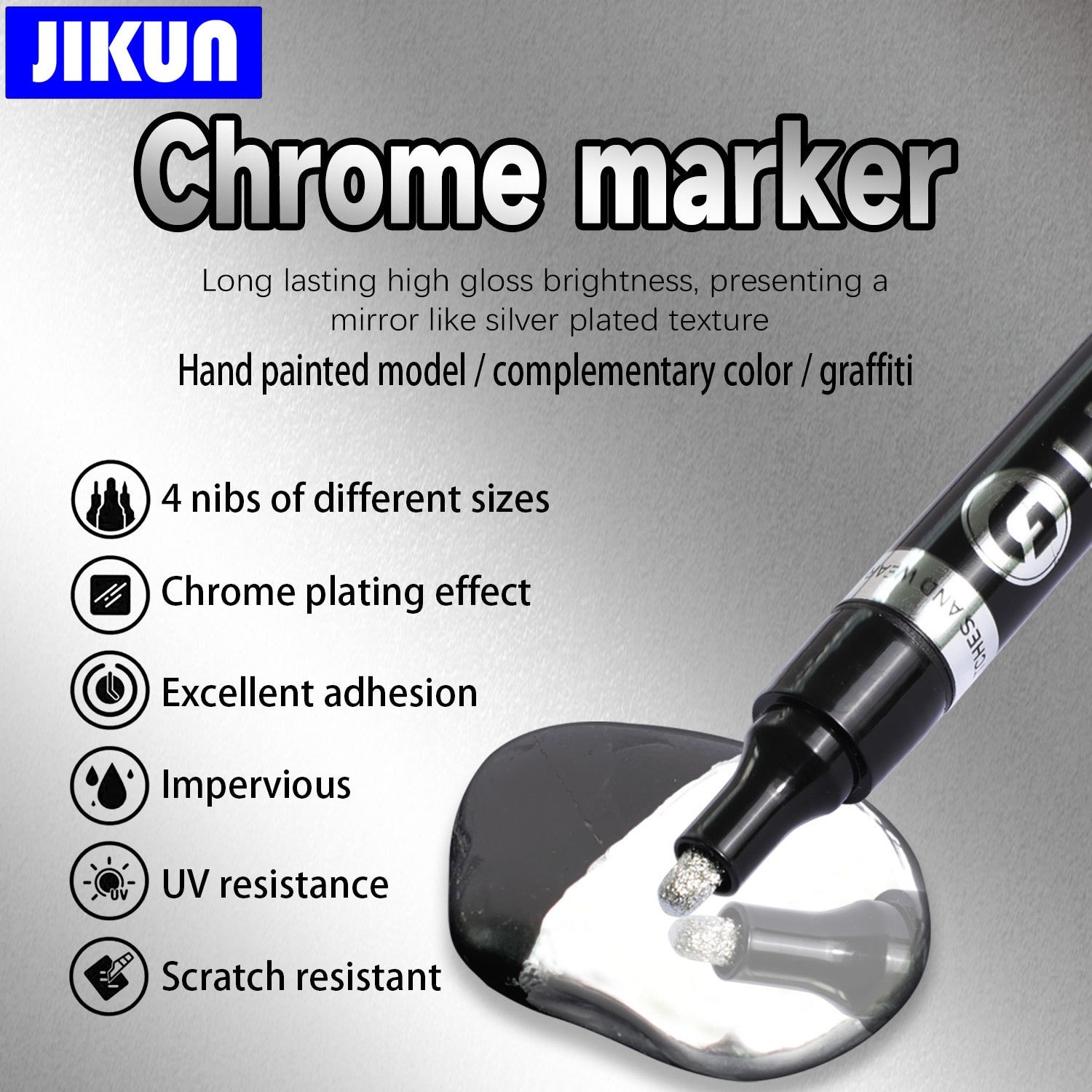 Tools JIKUN Chrome Mirror Marker Pen DIY Reflective Liquid