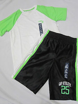 NWT Gap Kids Boys Black Green Athletic Shorts & Shirt Set M Medium 8 - $27.99
