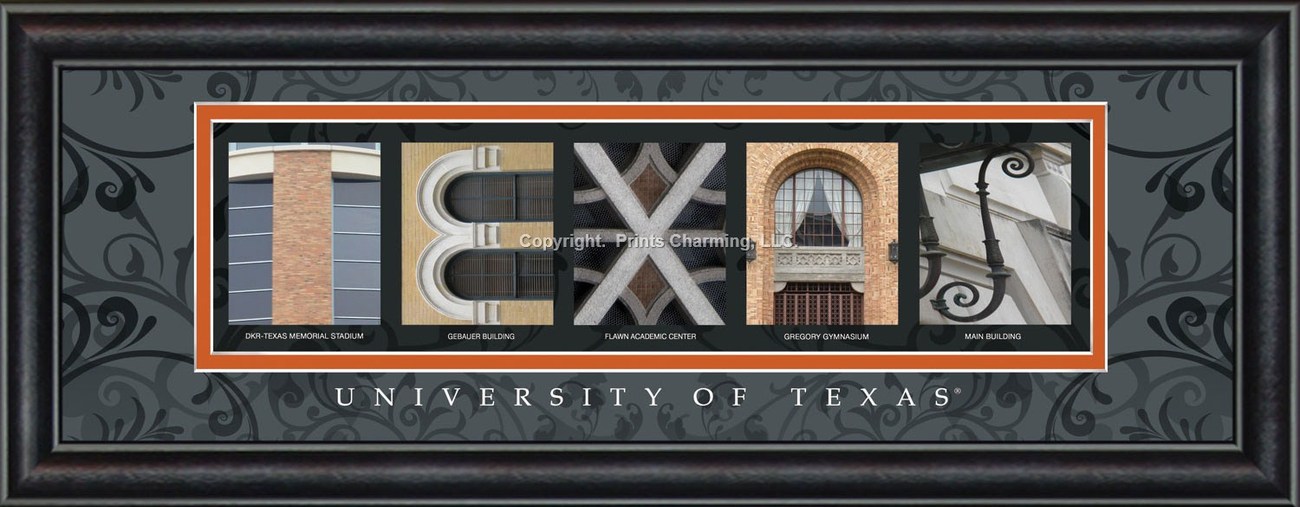 University of Texas Officially Licensed Framed Letter Art - 3 Versions