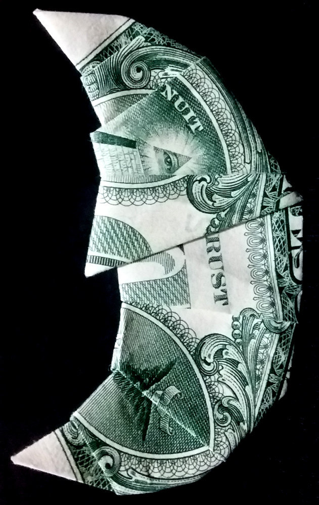 Origami Small PUMPKIN Money Halloween Gift Handmade Real One Dollar Bill Decor