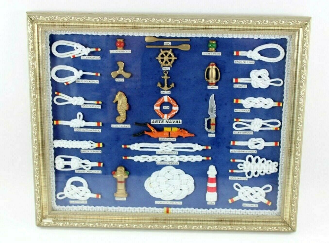 Sailor Knots & Tool Nautical Display Maritime Navy Framed Shadow Box W