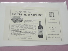 1950 Ad The Wines of Louis M. Martini - $7.99