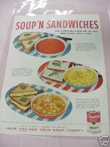 1959 Campbell&#39;s Soup &#39;N Sandwiches Color Ad - $7.99