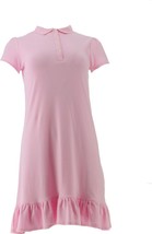 Lands' End Short Sleeve Ruffle Hem Dress Ice Pink 14 NEW 403651 - $19.78