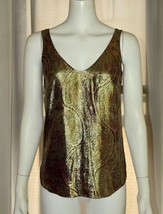 J.CREW Gold Metallic Paisley Cate Cami Top Blouse Tunic size 00 - $19.99