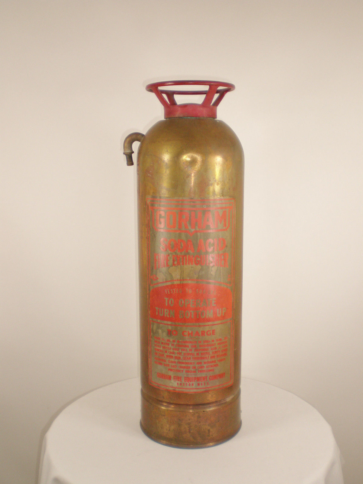 Vintage Antique Rare Gorham Soda Acid Fire Extinguisher Boston Massachusetts Extinguishers