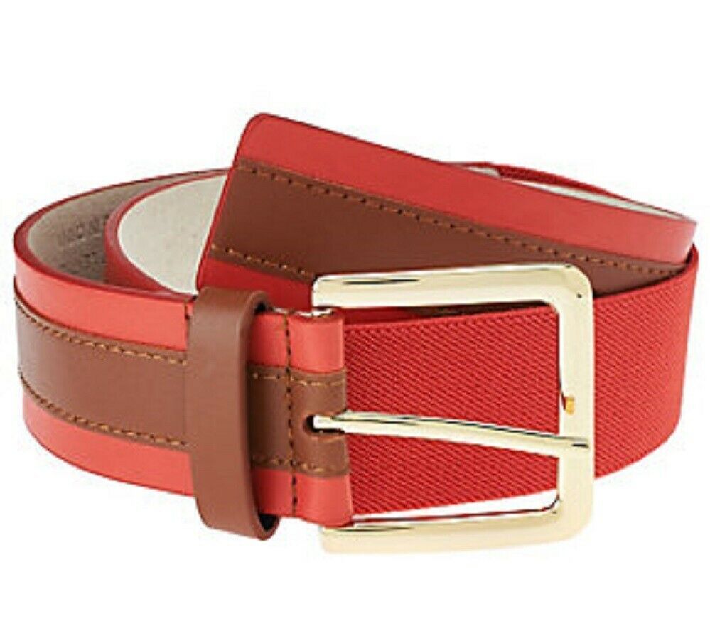 Исаак Мизрахи жив! Эластичный поясной ремень из кожи с цветными блоками - A264210 XL/1X