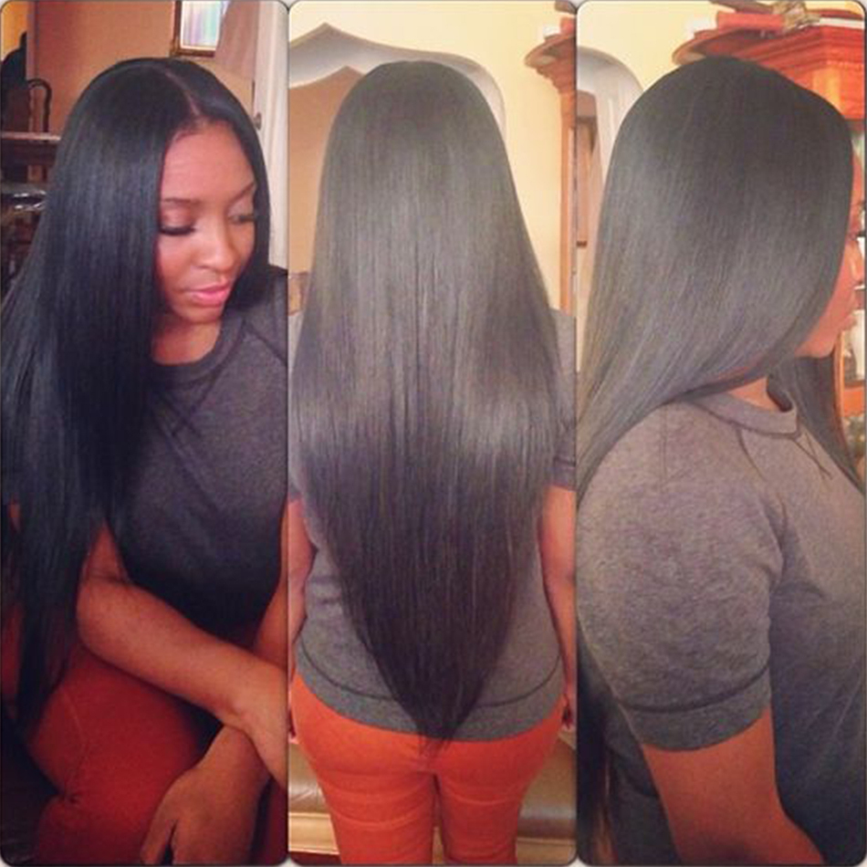 Silky Straight Full Lace Human Hair Wigs Middle Part Virgin Peruvian Hair 10-24