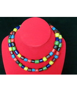 Vintage Colorful Ta-Ra-Va-Di Stone Bead (Luk-Pat-Lord) Necklace: Long 60... - $24.99