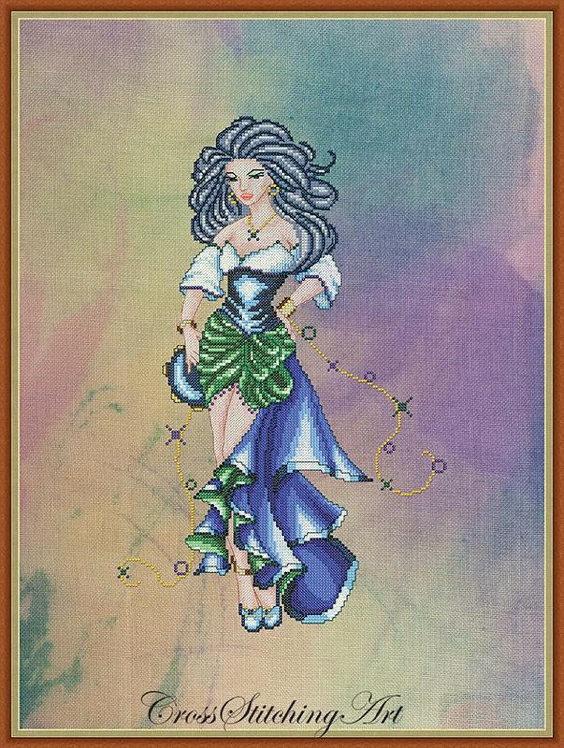 SALE! Complete Xstitch materials DANCE of EMERALD -By Cross Stitching Art Design - $64.34 - $74.24