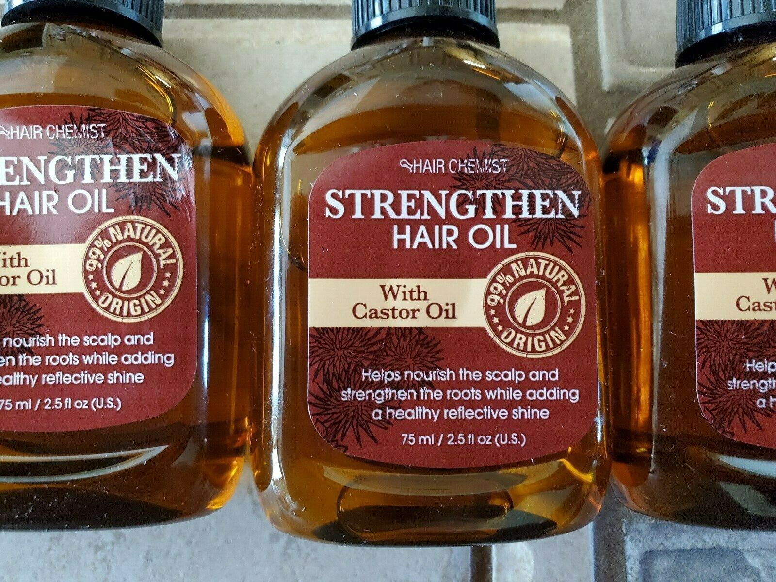 Hair Chemist Strengthen Hair Oil with Castor Oil 2.5 fl oz (5 pack