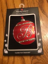 Swarovski Crystal Holiday Ornament “B” Brand New- Ships N 24h - $46.18
