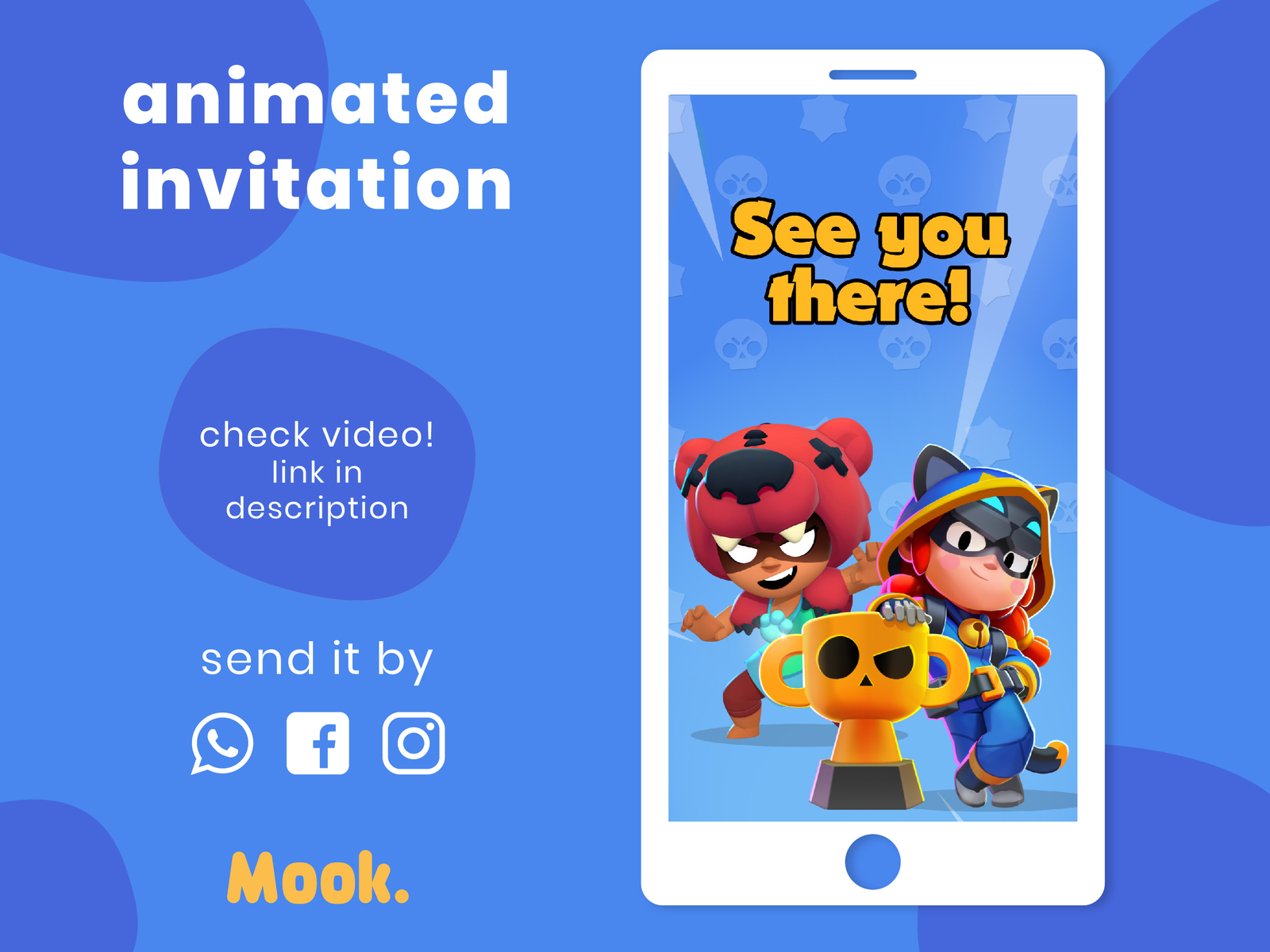 Brawl Stars Video Invitation Animated, Brawl Stars Digital Birthday
