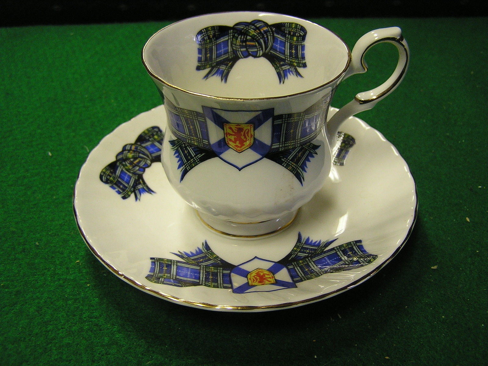 Beautiful RARE  Cup & Saucer Prince Edward ELIZABETHAN China Noca Scotia TARTAN - $15.65