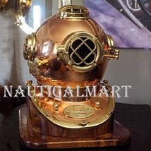 NauticalMart Vintage Solid Copper & Brass Antique US Navy Mark V Divers Helmet