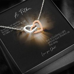 Father-Daughter Interlocking Hearts Necklace For Women Gift