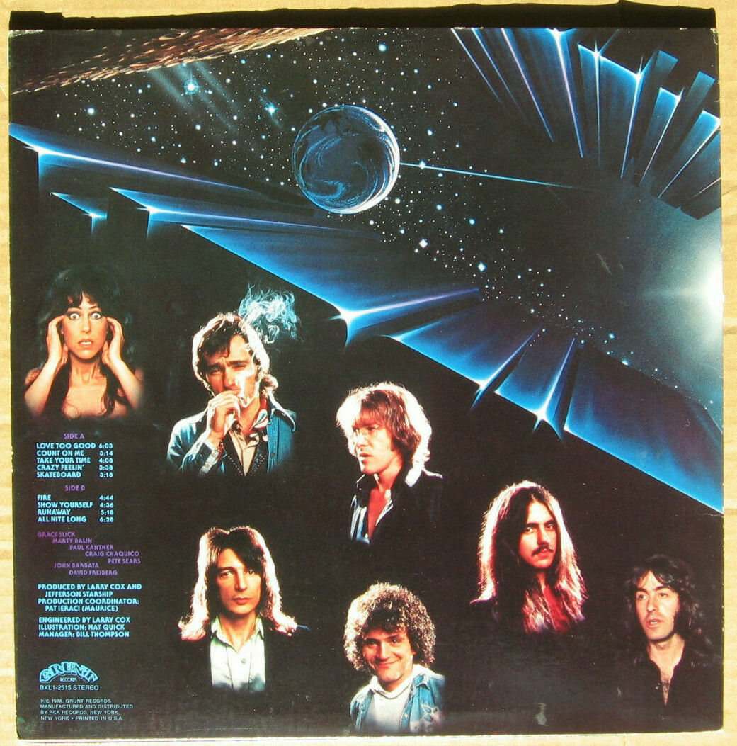 JEFFERSON STARSHIP Earth 12" Vinyl LP Record Grunt Records 1978 BXL1 ...