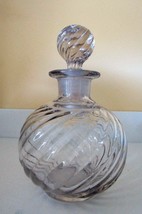 5.75&quot; Tall ~ROUND~SWIRL Clear Perfume/Cologne Bottle~Collectible~Heavy~G... - $79.19