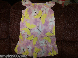 Faded Glory Pink Butterfly Dress size 6/6x Girl's NEW - $17.20