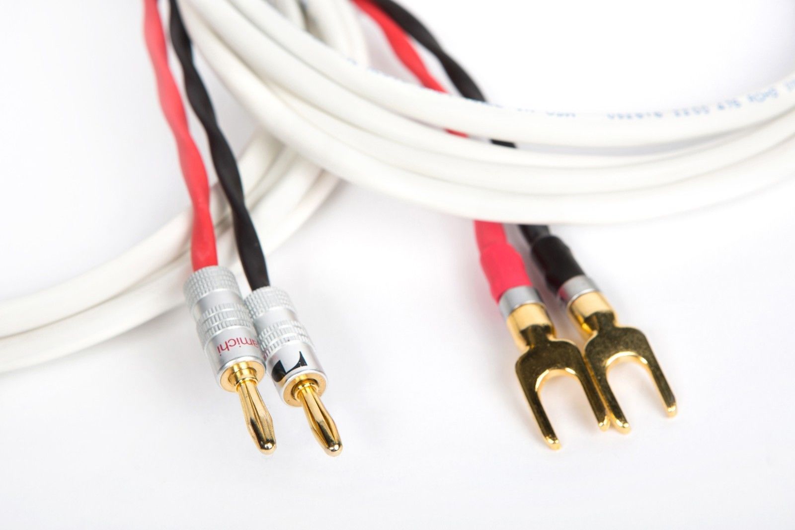 Belden Pure Copper Wire Speaker Cable 2 Spade /2 Banana Plugs Pair, 12