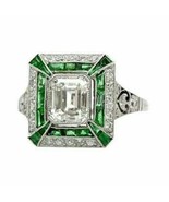 2.75Ct Emerald Cut Diamond Art Deco Vintage Engagement Ring14k White Gol... - $108.45