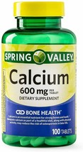 Spring Valley Calcium - 600 mg - 100 Tablets Bone Health - Exp 10/23 - $10.35