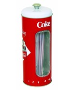 Coca-Cola Straw Dispenser Metal Red Ombre Drink Coca-Cola in Bottles - $11.39