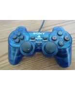 Sony PlayStation PS1 Controller Clear Blue Dual Shock untested - $19.99