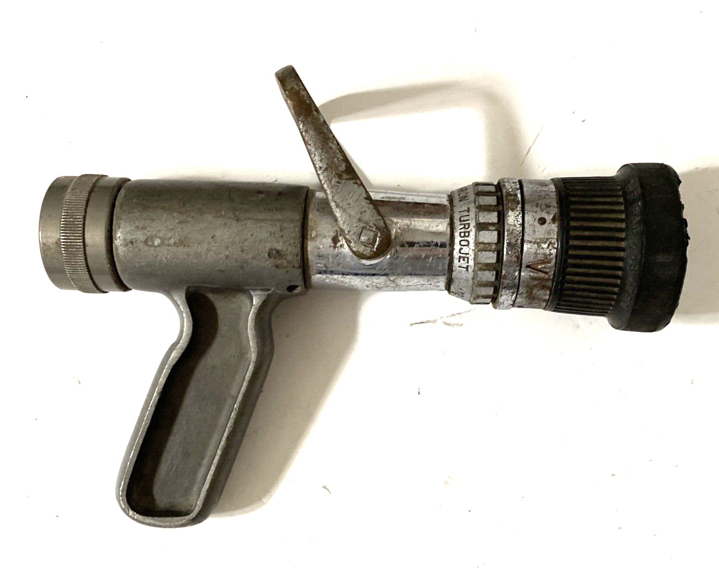 Vintage Akron Turbojet Brass Pistol Grip Fire Hose Nozzle ASIS